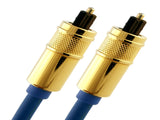 Cablesson Kaiser 2m Optical TOSLINK Digital Audio SPDIF Cable - Blue 24k Gold Casing. Compatible with PS4/PS3, Xbox One, Wii, Sky Q, Sky HD, HD TVs, DVD, Blu-Rays, AV Amp