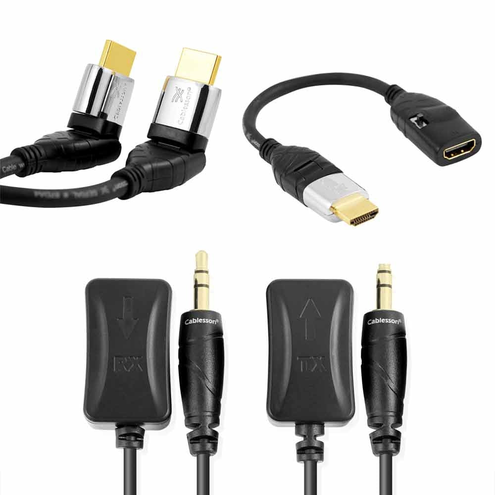 Cablesson Infrarot TV IR Extender über HDMI control Kabel IR Adapter kit mit Fernbedienung - Infrarot Verstärker IR repeater emitter. CEC, Magic Eye, 3D, HDCP, Blu-Ray, HDTV, 2160p, HDMI 2.1 /2.0, UHD