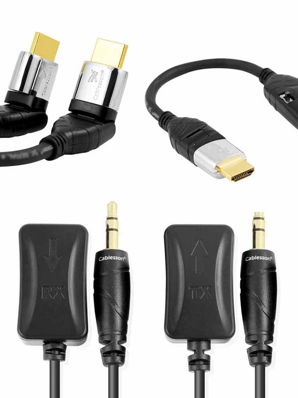 Cablesson Infrarot TV IR Extender über HDMI control Kabel IR Adapter kit mit Fernbedienung - Infrarot Verstärker IR repeater emitter. CEC, Magic Eye, 3D, HDCP, Blu-Ray, HDTV, 2160p, HDMI 2.1 /2.0, UHD