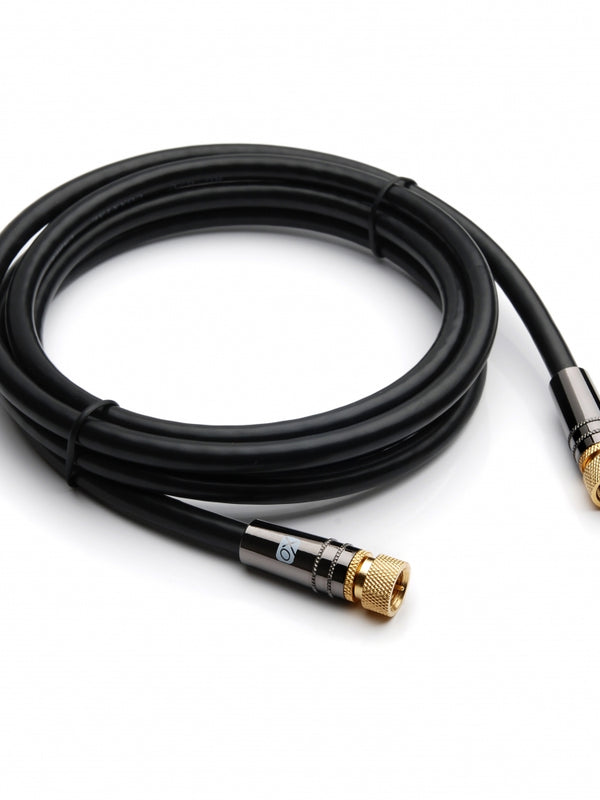 XO Antenna F Kabel - schwarz - weiblicher Stecker auf weibliche Dose TV Antennen RG6 Coaxial Kabel - 1m - als Verlängerungskabel geeignet