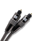 XO Premium Install 1m Optisches TOSLINK Digital Audio SPDIF Kabel - schwarz. Kompatibel mit PS4/PS3, Xbox One, Wii, Sky Q, Sky HD, HD Fernsehern, DVD, Blu-Rays, AV Amp.
