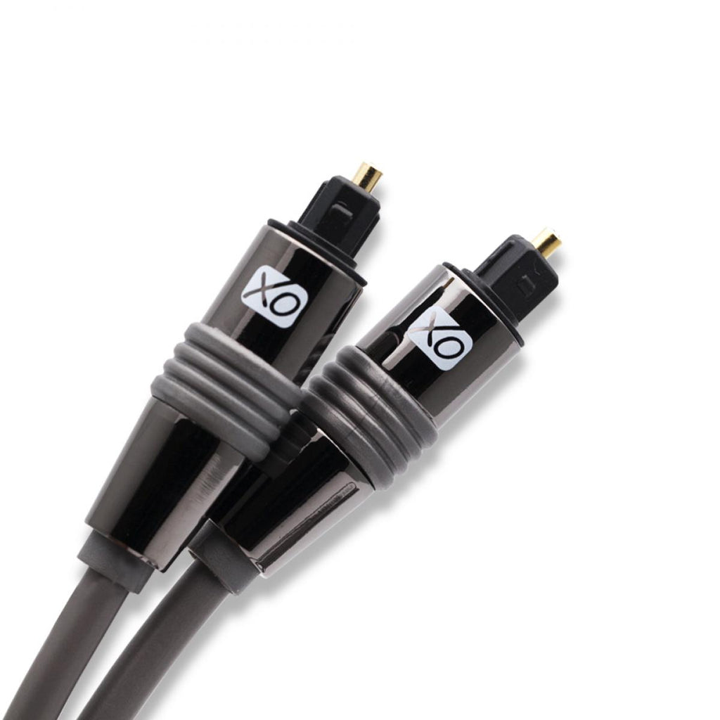 XO Premium Install 2m Optisches TOSLINK Digital Audio SPDIF Kabel - schwarz. Kompatibel mit PS4/PS3, Xbox One, Wii, Sky Q, Sky HD, HD Fernsehern, DVD, Blu-Rays, AV Amp.