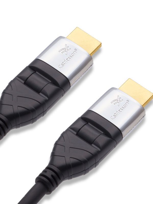 Cablesson Ivuna Flex Plus 3m High Speed HDMI Kabel (HDMI Typ A, HDMI 2.1/2.0b/2.0a/2.0/1.4) - 4K, 3D, UHD, ARC, Full HD, Ultra HD, 2160p, HDR - **drehbare und klappbarer Stecker** - schwarz