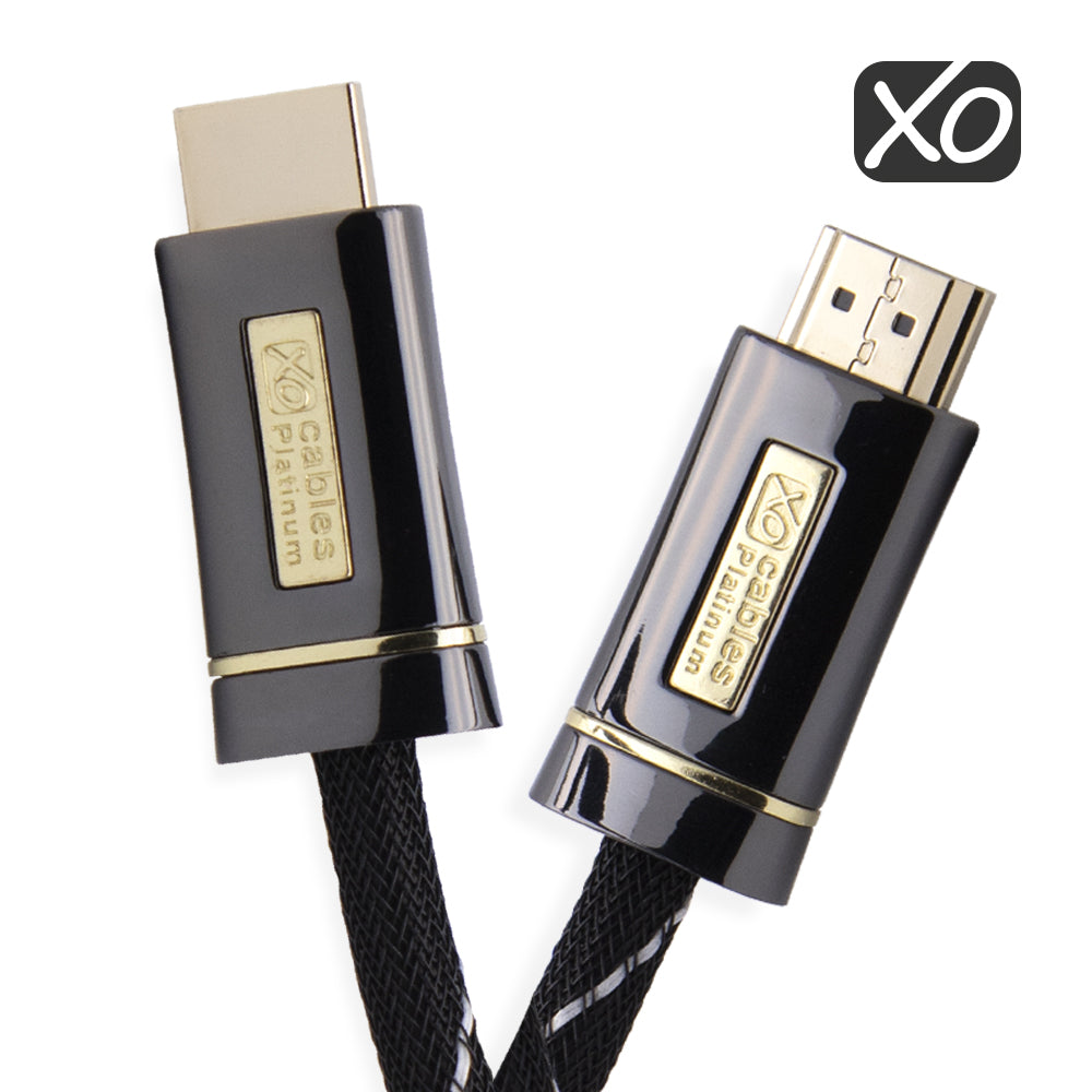 XO Platinum 0.5m High Speed HDMI Cable (HDMI Type A, HDMI 2.1/2.0b/2.0a/2.0/1.4) - 4K, 3D, UHD, ARC, Full HD, Ultra HD, 2160p, HDR - for PS4, Xbox One, Wii, Sky Q, LCD, LED, UHD, 4k TVs - Black