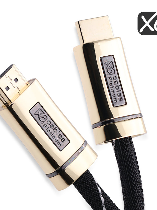 XO Platinum 14m High Speed HDMI Kabel (HDMI Typ A, HDMI 2.1/2.0b/2.0a/2.0/1.4) - 4K, 3D, UHD, ARC, Full HD, Ultra HD, 2160p, HDR - fÃ¼r PS4, Xbox One, Wii, Sky Q, LCD, LED, UHD, 4k Fernsehern - Gold