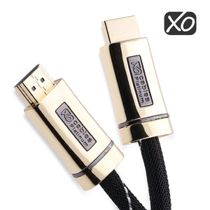 XO Platinum 0.5m High Speed HDMI Cable (HDMI Type A, HDMI 2.1/2.0b/2.0a/2.0/1.4) - 4K, 3D, UHD, ARC, Full HD, Ultra HD, 2160p, HDR - for PS4, Xbox One, Wii, Sky Q, LCD, LED, UHD, 4k TVs - Gold