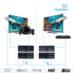 HDElity HDMI Extender mit BI-Directional IR ARC (Coax und SPDIF) mit Local Out