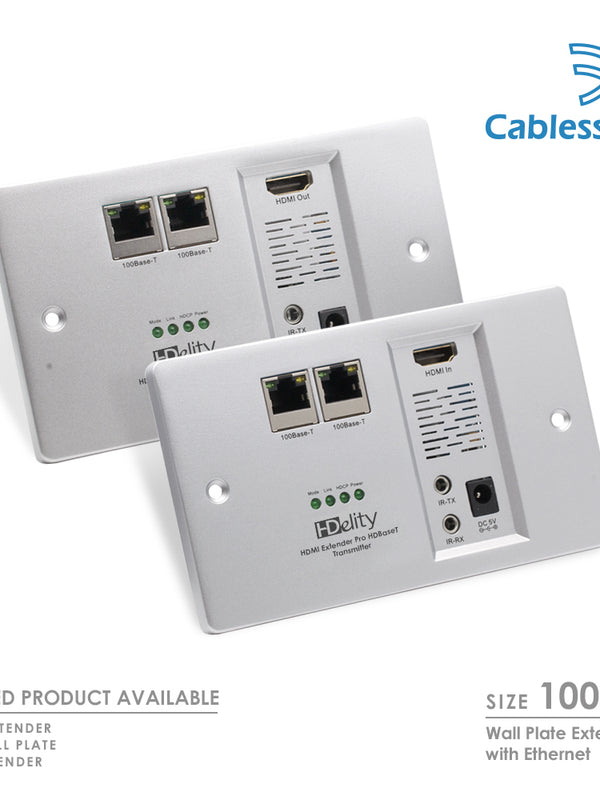 Cablesson HDelity HDBaseT 100m Wandplatten-Extender with Ethernet