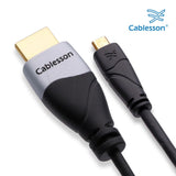 Cablesson Ivuna 1.5m High Speed HDMI Cable (HDMI Type A, HDMI 2.1/2.0b/2.0a/2.0/1.4) - 4K, 3D, UHD, ARC, Full HD, Ultra HD, 2160p, HDR - for PS4, Xbox One, Wii, Sky Q. For LCD, LED, UHD, 4k TVs - Black