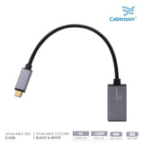Cablesson - USB Typ C Stecker auf Mini-DP-Buchse Adapter mit Aluminium Shells - 0,23 M 4K @ 60Hz - Schwarz