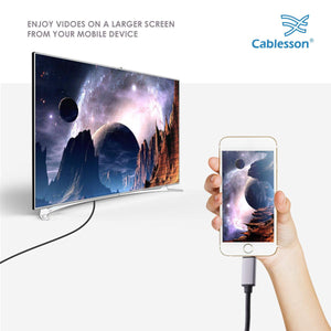 Cablesson - USB Typ C Stecker auf Mini-DP-Buchse Adapter mit Aluminium Shells - 0,23 M 4K @ 60Hz - Schwarz