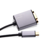 Cablesson USB Typ C männlich auf VGA Weiblich Adapter mit Aluminiumschalen 0.23M 1080P@60Hz für Macbook Pro, Macbook, Google Chromebook Pixel, Dell XPS 13 / 15, Lenovo Yoga 900 - Schwarz
