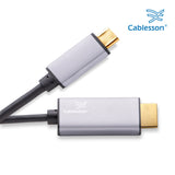 Cablesson 1m USB Typ C männlich auf HDMI männlich Adapter Kabel mit Aluminiumschalen 4K@30Hz (UHD 4Kx2K, Thunderbolt 3 Kompatibel) Adapter Konverter für iMac 2017, Macbook Pro 2017 2016 - Schwarz