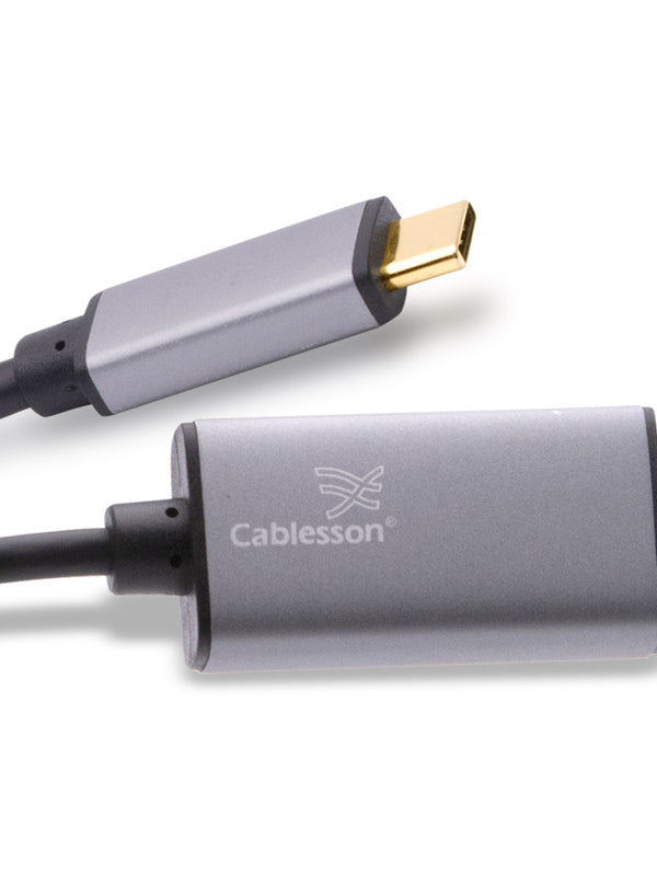 Cablesson USB Typ C männlich auf Mini DisplayPort Weiblich Adapter mit Aluminiumschalen 0.23M 4K@60Hz (UHD, 4Kx2K, Thunderbolt 3 Kompatibel) für MacBook 12, Chromebook und mehr Typ C Geräte - Schwarz