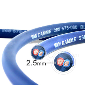 Van Damme Professional Blue Series Studio Grade 2 x 2.5 mm (2 core) Twin-Axial Speaker Cable 268-525-060 100 Metre / 100M