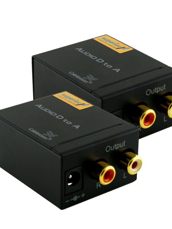 Cablesson 2er Pack SAP-3 (DAC) Digital-zu-Analog-Audio-Konverter-Adapter Koaxialoptischer Toslink RCA L / R-kompatibel mit Blu-ray-Player PS3 PS4 XBox HD DVD Sky Q HD-Plasma-Heimkinosysteme von Apple