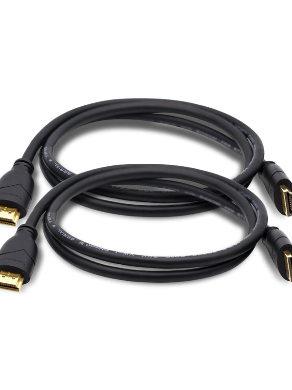 Cablesson-Grundlagen (2er-Pack) 1 m High-Speed-HDMI 2.0-Kabel 18 Gbit / s, 4 K, Ultra HD, High Speed fÃ¼r Apple Fire TV, Xbox, PlayStation, Arc, 4K UHD 2160P HD-Video 1080P, 3D, Ethernet, PS3, PS4