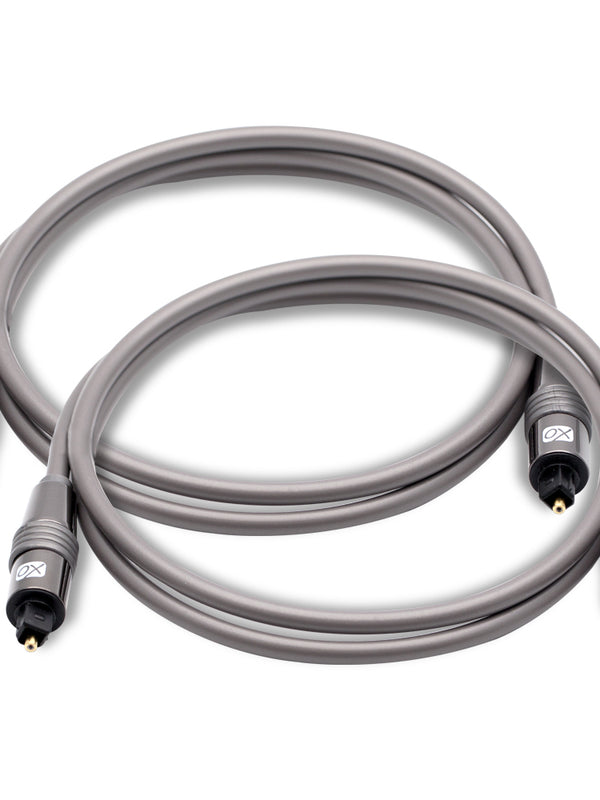XO 2er Pack 2m Optisches TOSLINK Digital Audio SPDIF Kabel - Wei?, GOLD-Serie. 24 Karat Goldgeh?use. Kompatibel mit PS4 / PS3, Xbox One, Wii, Sky Q, HD-HD, HD-Fernsehern, DVD, Blu-Rays