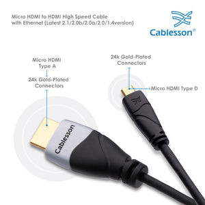 Ivuna - Micro-HDMI-auf-HDMI-Kabel - 1,5 m - Stecker auf Stecker - 2er Pack