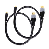 Ivuna Pack 2 x 1,5 m Micro (Typ D) HDMIauf HDMI-High-Speed-Kabel mit Ethernet (Version 1.4a / 2.0) Vergoldetes 3D-Full-HD-1080p 4k-Kabel mit HD-Anschlussüber den neuen Micro-HDMI-Anschluss