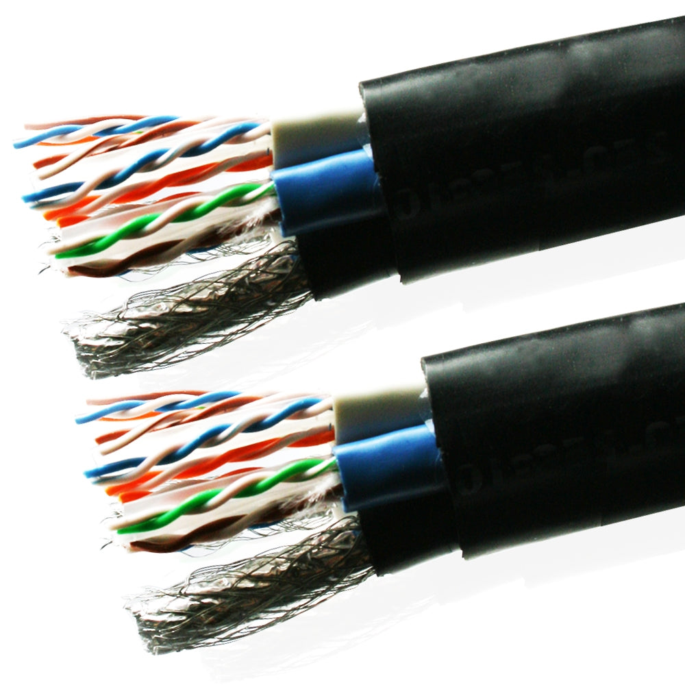 VDC Contractor Series Multimedia Hybrid Cable (2 x Cat 6 U/UTP, 1 x Cat 5E U/UTP and 2 quad shielded RG6), Black 250-100-212 - 1m