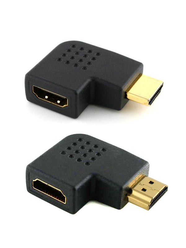 Kabelbaum vertikal flach links 90 & 270 Grad HDMI Adapter (24K vergoldet v1.3, v1.4 & 2.0 unterstützt 1080p Full HD) | High Speed - 2160p, 4k2k - 3D-fähige Blu-ray-Technologie SkyHD VirginHD Blu-ray