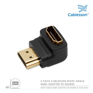 Cablesson - HDMI 2.0 Adapter - rechtwinklig 90 Grad - Packung mit 5 Stück