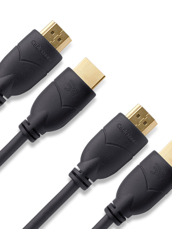 Cablesson Basics 2er Pack x 3m HDMI-Kabel 2.0 18 Gbit / s 4 K Ultra-HD-Highspeed-HDMI-Kabel Kompatibel mit Apple Fire TV, TV, Xbox, PlayStation, Arc, 4K UHD 2160P HD-Video 1080P, 3D, Ethernet, PS3, PS4