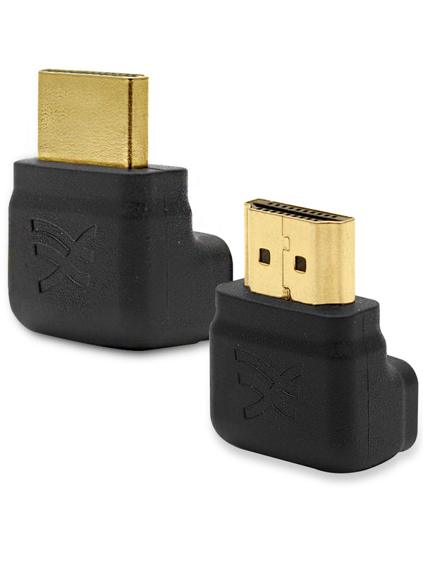 Rechtwinkliger 270- und 90-Grad-HDMI-Adapter von Cablesson (24 Karat vergoldet, v1.3, v1.4 und 2.0, unterstützt 1080p Full HD) - Hochgeschwindigkeit - 2160p, 4k2k - 3D-fähige Blu-ray-SkyHD-VirginHD-Blu-ray-LED - 2er-Pack