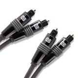 XO Premium Install TOSLINK S / PDIF-Kabel, optische digitale Audiokabel (2er-Pack x 2m), 24 Karat vergoldetes, extrem langlebiges Stecker-Stecker-Kabel fÃ¼r LG- / Samsung- / Sony- / Philips-Soundbar, Smart-TV, Heimkino, PS4