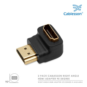 Cablesson - HDMI 2.0 Adapter - rechtwinklig 90 Grad - 2er Pack