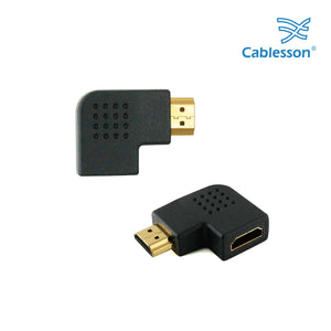 Cablesson - HDMI 2.0 Adapter - Vertikale Wohnung Links 90 Grad - Packung mit 5 Stück