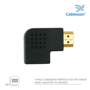 Cablesson - HDMI 2.0 Adapter - Vertikale Wohnung Links 90 Grad - 2er Pack