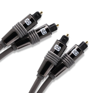 XO Premium Install TOSLINK S / PDIF-Kabel, optisch-digitale Audiokabel (2 x 1 m), 24-karÃ¤tige vergoldete, Ã¤u&szlig;erst haltbare Stecker-Stecker-Verbindung fÃ¼r LG-, Samsung-, Sony-, Philips-Soundbar, Smart-TV, Heimkino, PS4