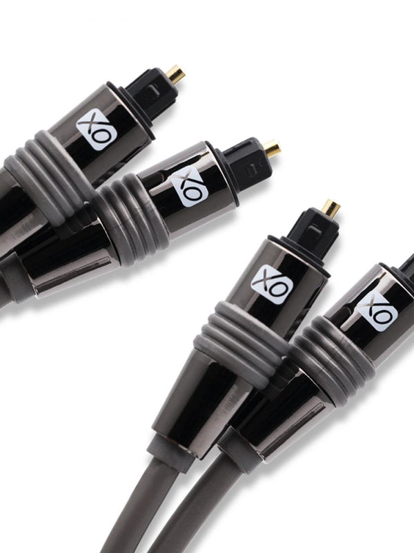 XO Premium Install TOSLINK S / PDIF-Kabel, optisch-digitale Audiokabel (2 x 1 m), 24-karÃ¤tige vergoldete, Ã¤u&szlig;erst haltbare Stecker-Stecker-Verbindung fÃ¼r LG-, Samsung-, Sony-, Philips-Soundbar, Smart-TV, Heimkino, PS4