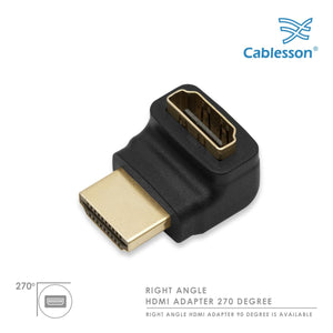 Cablesson - HDMI 2.0 Adapter - rechtwinklig 270 Grad - 2er Pack