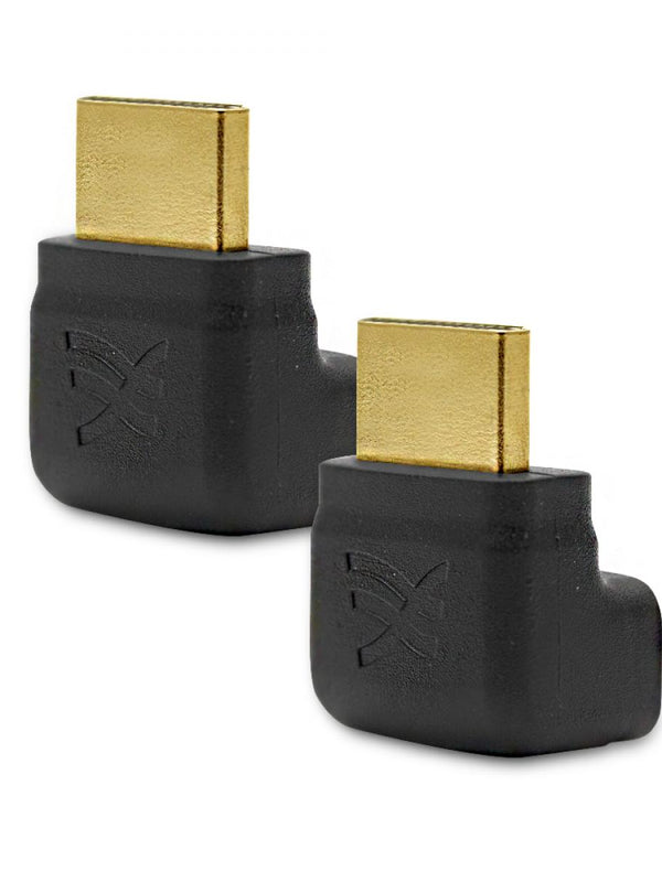 Rechtwinkliger 2 x 90-Grad-HDMI-Adapter von Cablesson (24 Karat vergoldet, v1.3 & v1.4 & 2.0 unterstützt 1080p Full HD) - Hohe Geschwindigkeit - 2160p, 4k2k - 3D-fähiger Blu-ray-SkyHD-HD-Blu-ray-LED-HD-Fernseher