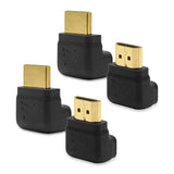 Cablesson 2 x rechtwinkliger 270- und 90-Grad-HDMI-Adapter (24 Karat vergoldet, v1.3 und v1.4 und 2.0 unterstützt 1080p Full HD) - Hochgeschwindigkeits-2160p, 4k2k - 3D-fähige Blu-ray-SkyHD-VirginHD-Blu-ray-LED - 4er Packung