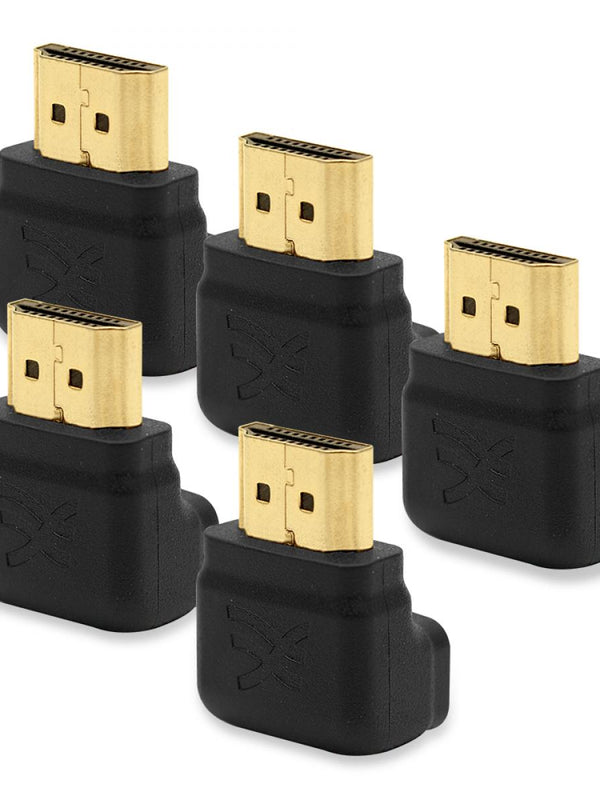 Rechtwinkliger 5 x 270-Grad-HDMI-Adapter von Cablesson (24 Karat vergoldet, v1.3 & v1.4 & 2.0 unterstützt 1080p Full HD) - High-Speed - 2160p, 4k2k - 3D-fähiger Blu-ray-SkyHD-HD-Blu-ray-LED-HD-Fernseher