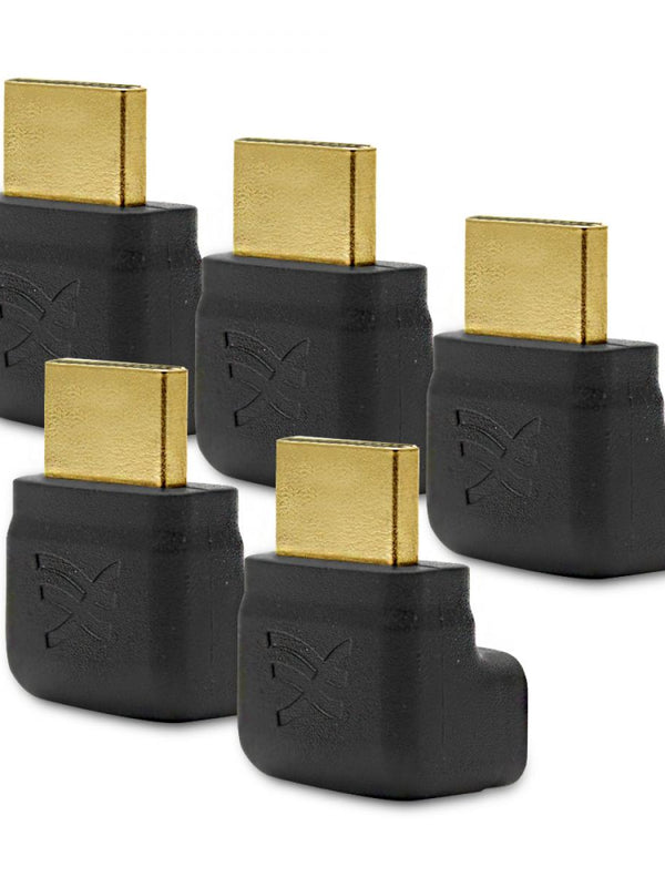 Rechtwinkliger 5 x 90-Grad-HDMI-Adapter von Cablesson (24 Karat vergoldet, v1.3 & v1.4 & 2.0 unterstützt 1080p Full HD) - High-Speed - 2160p, 4k2k - 3D-fähiger Blu-ray-SkyHD-HD-Blu-ray-LED-HD-Fernseher