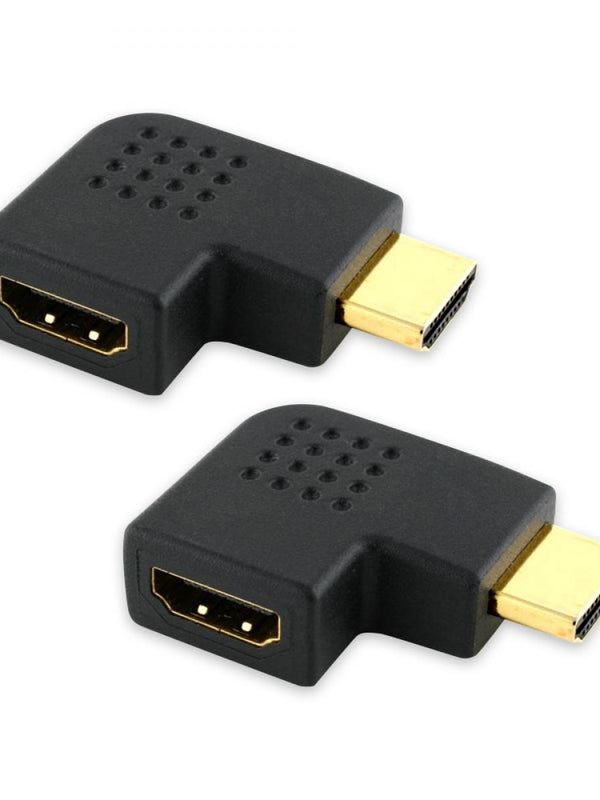 Kabelbaum Vertikal Flach Links 2 x 270 Grad HDMI Adapter (24K vergoldet, v1.3, v1.4 & 2.0 unterstützt 1080p Full HD) | High Speed - 2160p, 4k2k - 3D-fähige Blu-ray-Technologie SkyHD VirginHD Blu-ray