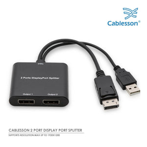 Cablesson - Display Port Splitter - 2 Port