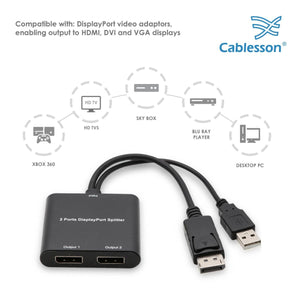 Cablesson - Display Port Splitter - 2 Port