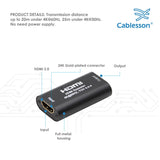 Cablesson - HDMI REPEATER 4K @ 60 Hz 2.0 HDMI-Signal-Verstärker - 3D-Repeater Verstärker UHD HDCP HDMI Buchse auf HDMI Buchse - bis zu 40 m