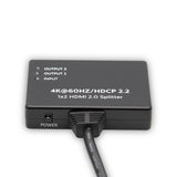 Cablesson - 1x2 HDMI 2.0 Splitter HDCP 2.2 - Plug & Play, HDMI-Umschalter 4K 3D 1080P HD bidirektional - Für PS4, XBOX, SkyBox, TV-Stick, DVD-Player