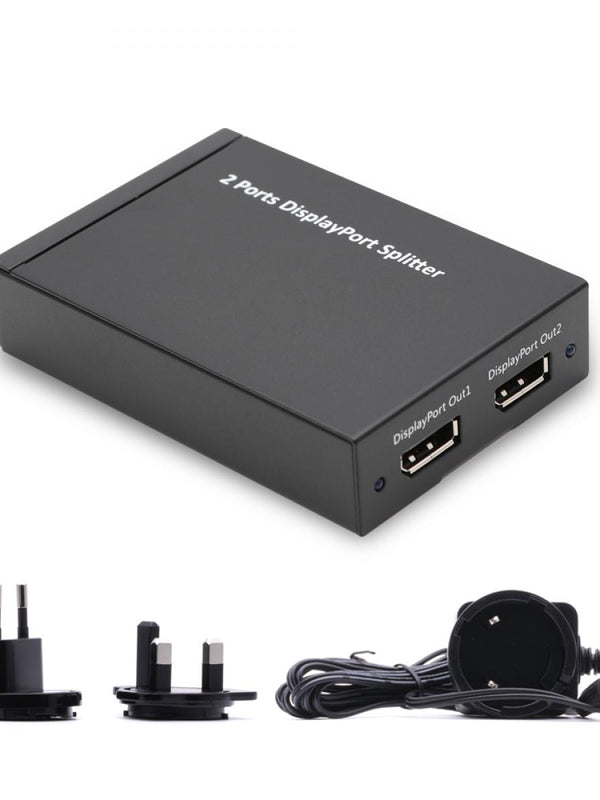 Cablesson 1x2 Port Displayport zu 2 Displayport 1.2a 4k2k Powered Splitter, Unterstützung von MST, HBR2, 3D Formaten und GTC Assist. (Dp ++)