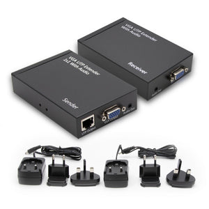Cablesson - VGA-ET02 Extender 300M Mit Audio - Sender / EmpfÃ¤nger VerstÃ¤rker VGA UTP - Einstellbare VerstÃ¤rkung / Peak Hohe AuflÃ¶sung 1920x1200