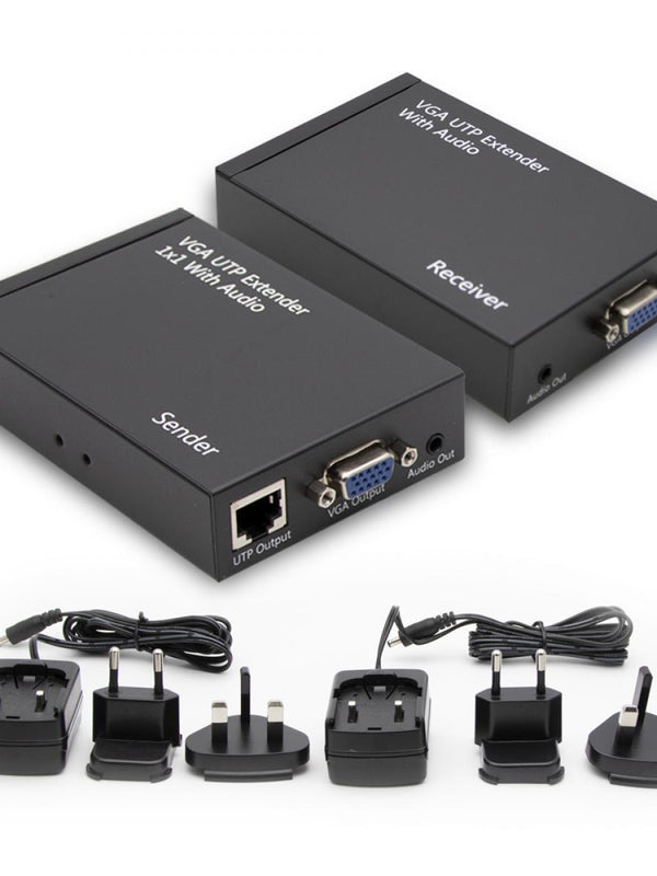 Cablesson - VGA-ET02 Extender 300M Mit Audio - Sender / EmpfÃ¤nger VerstÃ¤rker VGA UTP - Einstellbare VerstÃ¤rkung / Peak Hohe AuflÃ¶sung 1920x1200