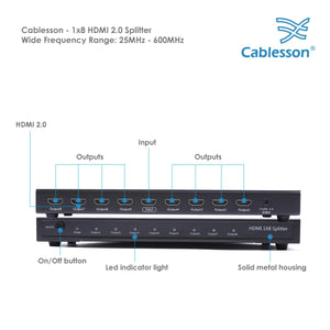 Cablesson - 4x2 HDMI Matrix mit Audio Extraction HDCP 2.2