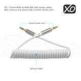 XO - Stecker auf Stecker 2M mit Frühlings-Kabel - 3,5 mm - Weiß